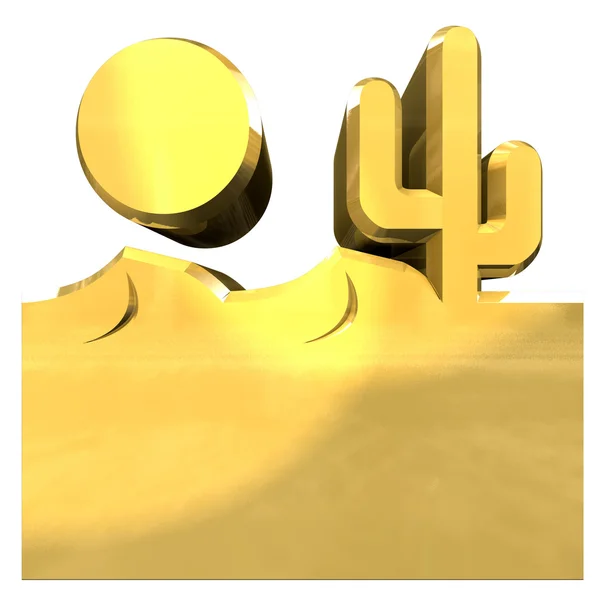 Gold illustration of desert — Stock Photo, Image