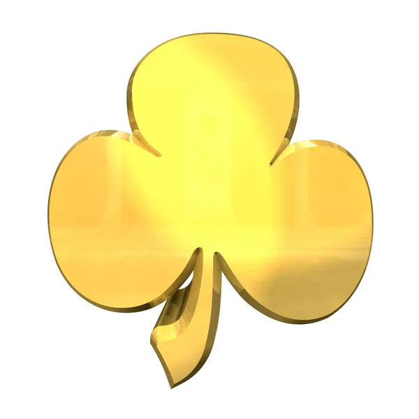 3D made - shamrock in gold — Stock Photo, Image
