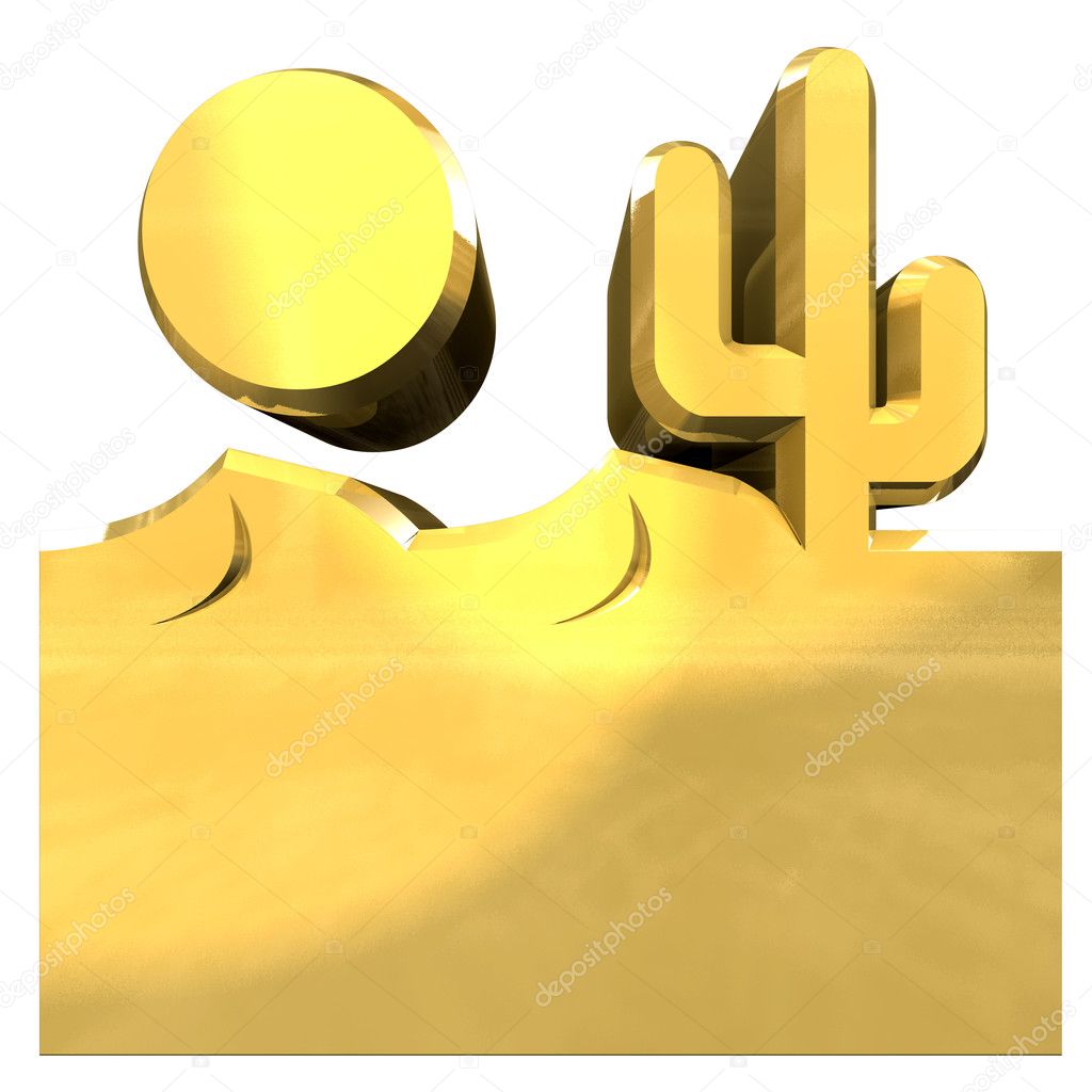Gold illustration of desert
