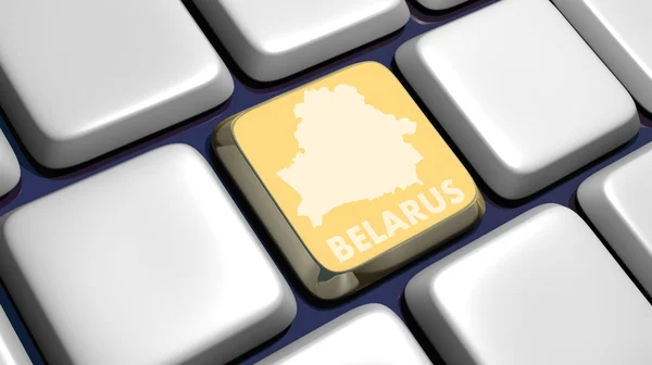 Keyboard (detail) with Belarus map key — Stock Photo, Image