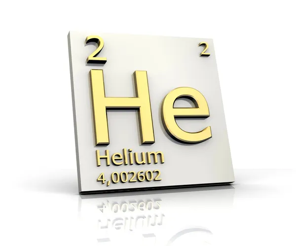 Helium formulier periodieke tabel van elementen — Stockfoto
