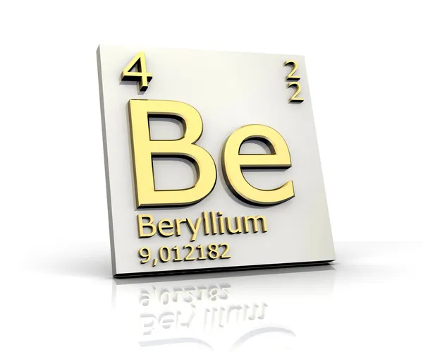 Berylium z periodické tabulky prvků — Stock fotografie