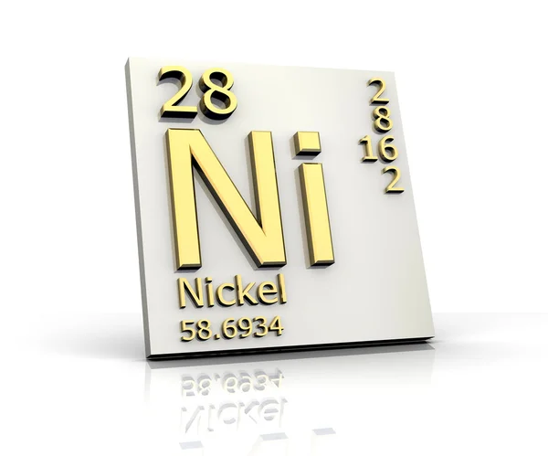 Nickel form periodiska element — Stockfoto