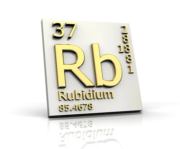 Rubidium form Tabela Periódica de Elementos — Fotografia de Stock