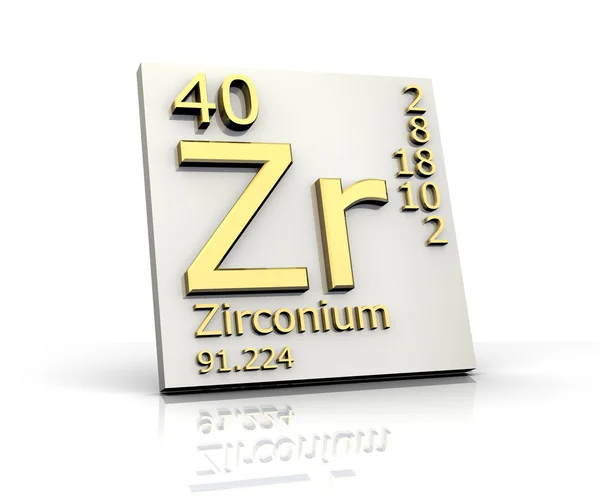 Forma de zircônio Tabela Periódica de Elementos — Fotografia de Stock