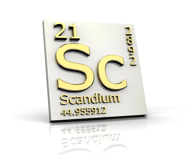 Scandium formulier periodieke tabel van elementen — Stockfoto