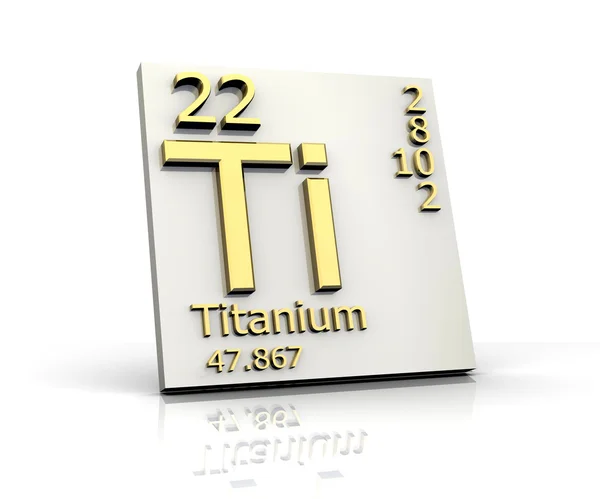 Titanyum formu periyodik cetvel elementlerin — Stok fotoğraf