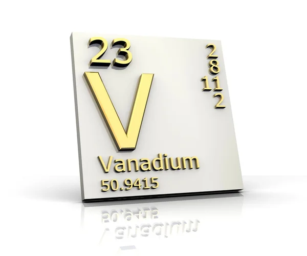 Vanadyum formu periyodik cetvel elementlerin — Stok fotoğraf