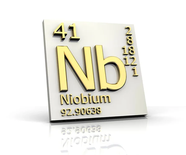 Forma de niobio Tabla periódica de elementos —  Fotos de Stock