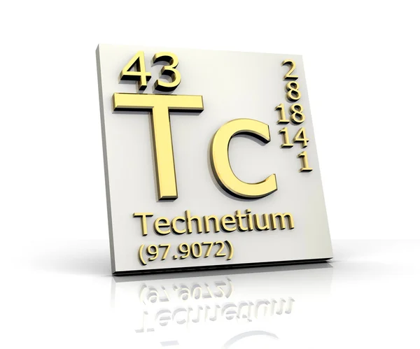 Technetium formulier periodieke tabel van elementen — Stockfoto