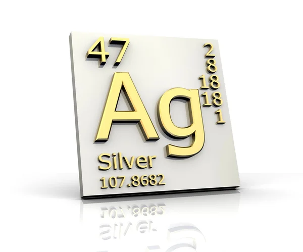 Zilveren formulier periodieke tabel van elementen — Stockfoto