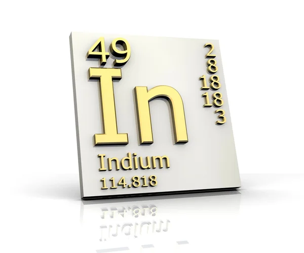Indium form Periodic Table of Elements — Stock Photo, Image