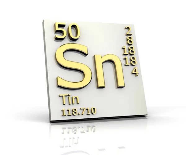 Tin formulier periodieke tabel van elementen — Stockfoto
