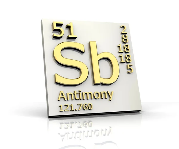 Antimon form periodiska element — Stockfoto