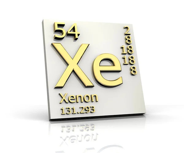 Forma de xénon Tabela periódica dos elementos — Fotografia de Stock