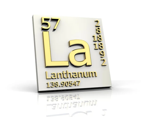 Периодическая таблица элементов лантана — стоковое фото