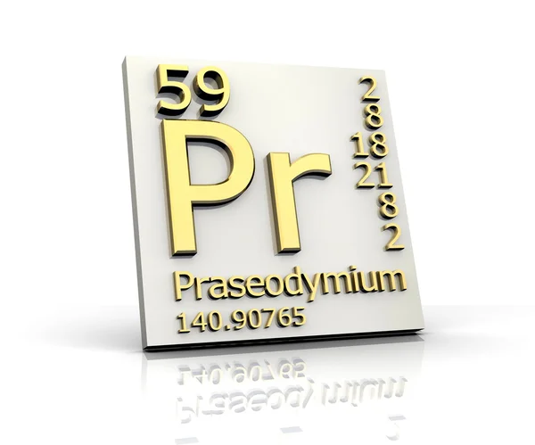 Forma de praseodimio Tabla periódica de elementos — Foto de Stock