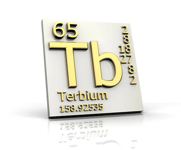 Terbium formulier periodieke tabel van elementen — Stockfoto