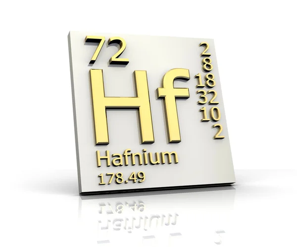 Forma de hafnio Tabla periódica de elementos — Foto de Stock