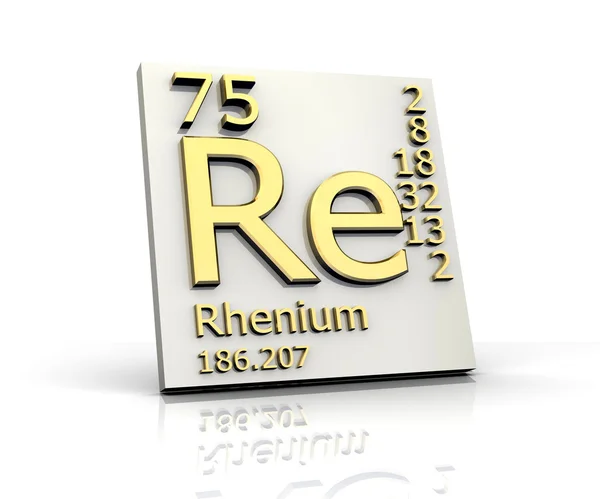 Rhenium form Periodic Table of Elements — Stock Photo, Image