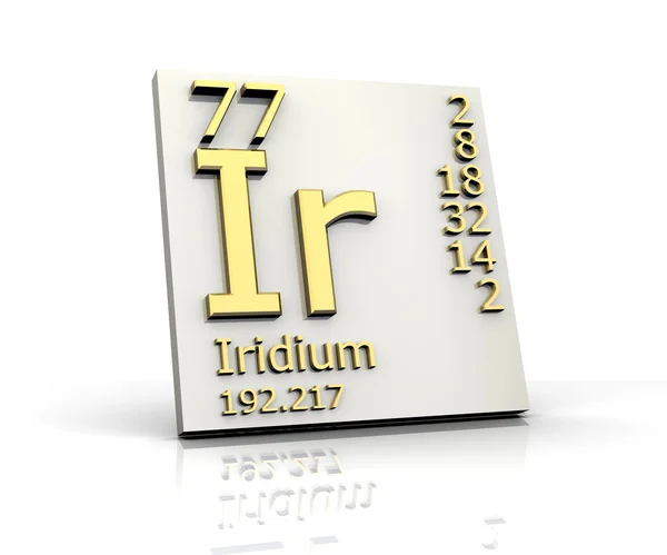 Iridyum formu periyodik cetvel elementlerin — Stok fotoğraf