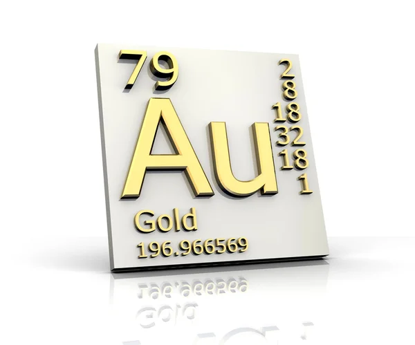 Guld form periodiska element — Stockfoto