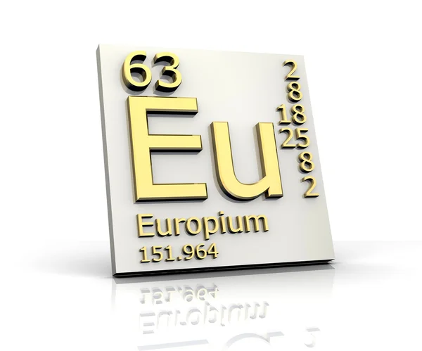 Europium form Tabela periódica dos elementos — Fotografia de Stock