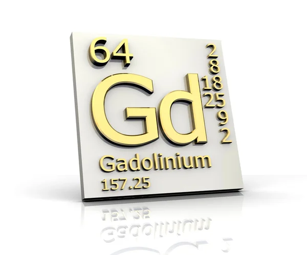 Forma de gadolinio Tabla periódica de elementos —  Fotos de Stock