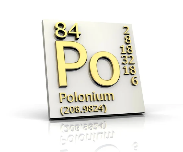 Polonium membentuk Tabel Periodik Unsur — Stok Foto