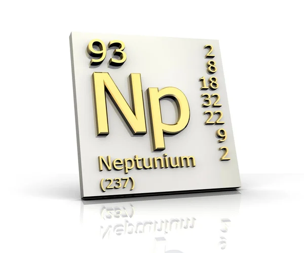 Neptunium formulier periodieke tabel van elementen — Stockfoto