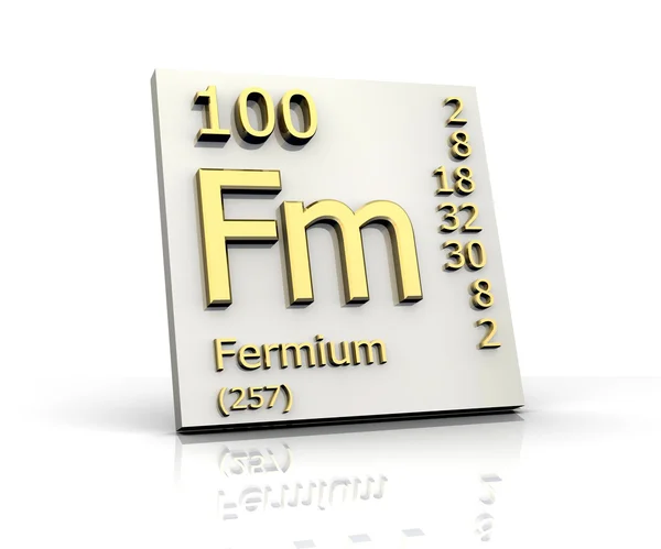Tableau périodique des éléments de fermium — Photo
