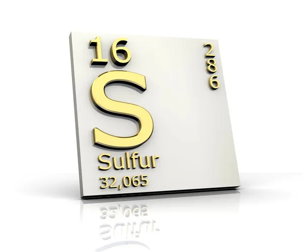 Forma de azufre Tabla periódica de elementos —  Fotos de Stock