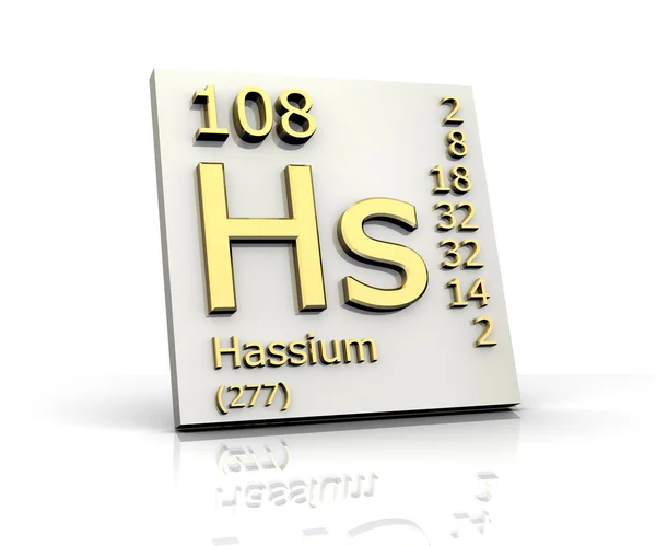 Hassium elementlerin periyodik tablosu — Stok fotoğraf
