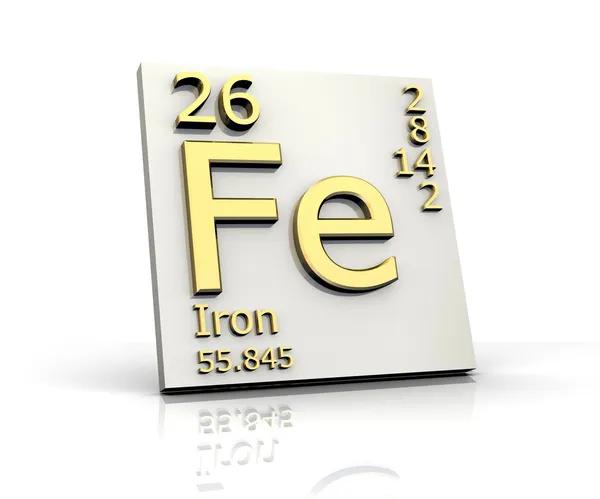 Forma de ferro Tabela periódica dos elementos — Fotografia de Stock