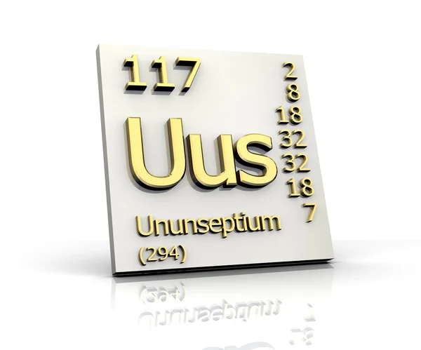 Ununseptium 从元素周期表 — 图库照片