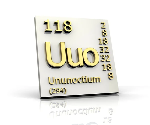 Ununoctium z periodické tabulky prvků — Stock fotografie