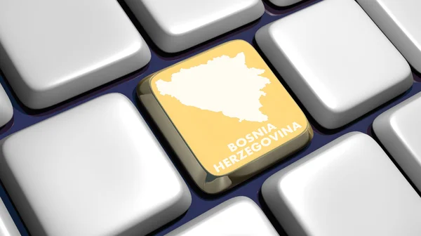 Keyboard (detail) with Bosnia Herzegovina key — Stock Photo, Image