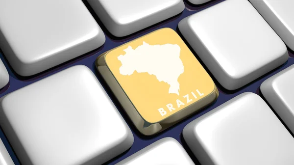 Tastiera (particolare) con chiave Brasile — Foto Stock