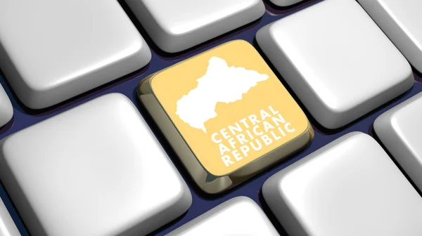 Keyboard (detail) with Central African Republic key — Stock Photo, Image