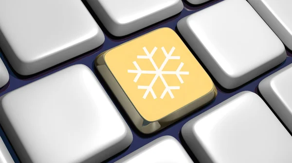 Tastatură (detaliu) cu cheie fulg de zăpadă — Fotografie, imagine de stoc