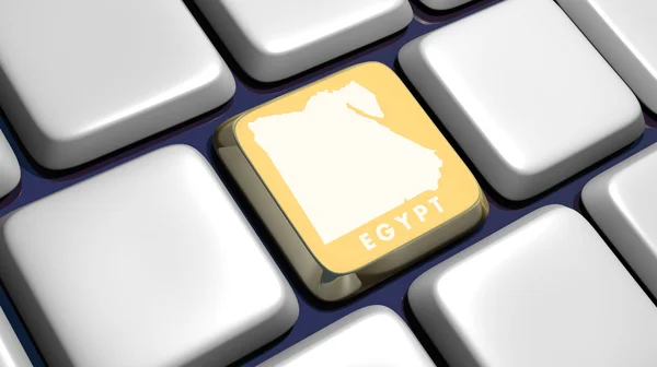Tangentbord (detalj) med Egypten nyckel — Stockfoto