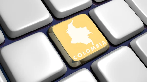Keyboard (detail) with Colombia key — Stock Photo, Image