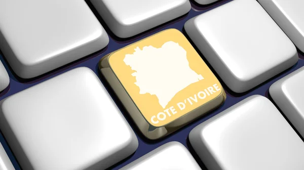Keyboard (detail) with cote d'ivoire key — Stock Photo, Image