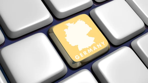 Teclado (detalle) con llave de Alemania —  Fotos de Stock