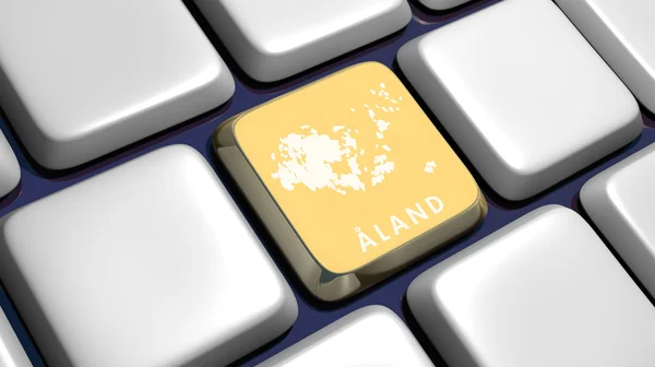 Клавиатура (деталь) с клавишей Aland Islands — стоковое фото