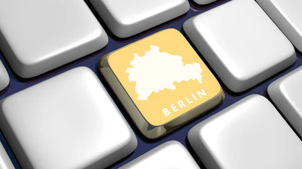 Keyboard (detail) with Berlin key — Stock Photo, Image