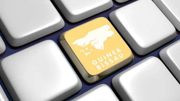Keyboard (detail) with Guinea Bissau key — Stock Photo, Image