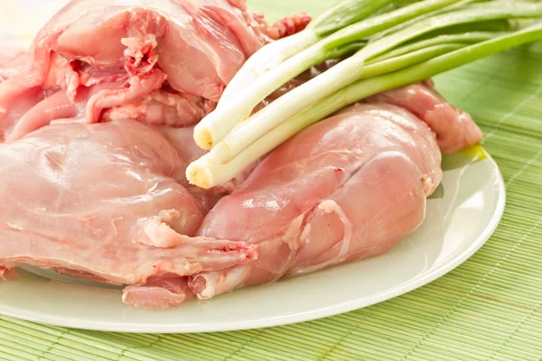 Carne di coniglio cruda — Foto Stock