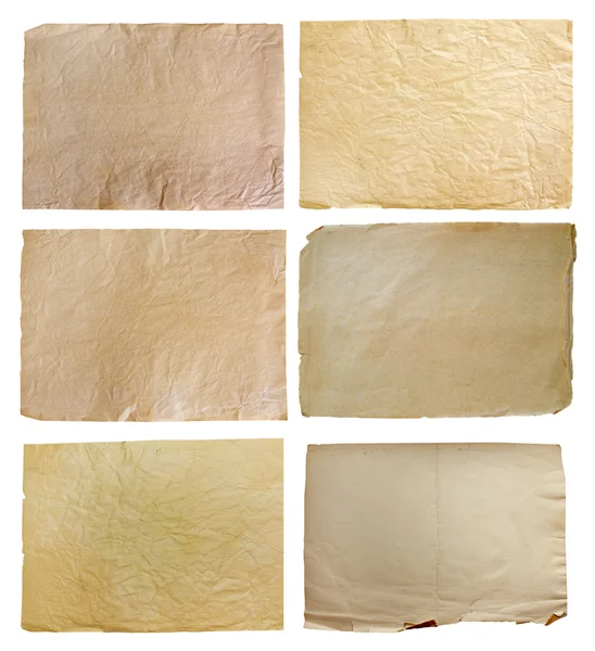 Ročník skutečné papíry izolovaných na bílém pozadí — Stock fotografie