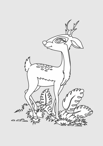 Illustration of beautiful cartoon deer — Stock Vector
